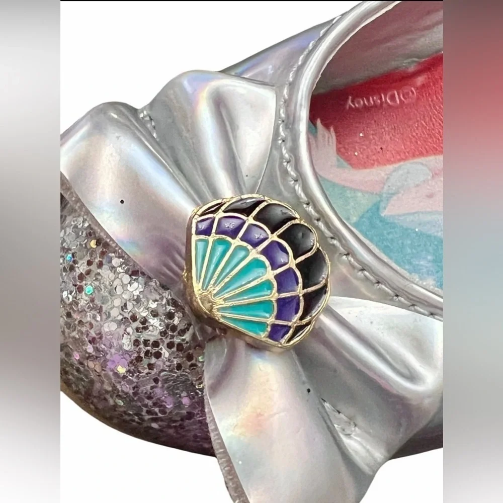 Disney Little Mermaid sz 12 Toddler Princess Ballet heeled Shoes silver girl